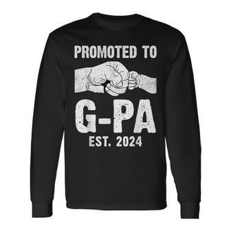 Promoted To G-Pa Est 2024 New G-Pa Father's Day Long Sleeve T-Shirt - Seseable