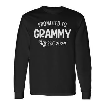 Promoted To Grammy Est 2024 Soon To Be Grammy Long Sleeve T-Shirt - Thegiftio UK