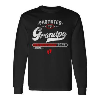 Promoted To Grandpa Est 2024 Loading Pregnancy Announcement Long Sleeve T-Shirt - Monsterry
