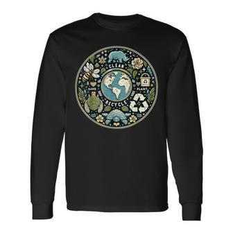 Protect Bees Aid Animals & Upcycle Plastics For Earth Day Long Sleeve T-Shirt - Thegiftio UK