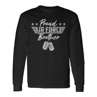 Proud Air Force Brother Military Air Force Family Matching Long Sleeve T-Shirt | Mazezy CA