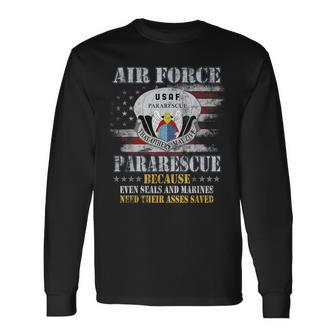 Proud Air Force Pararescue Veteran Vintage Flag Veterans Day Long Sleeve T-Shirt - Monsterry UK