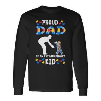 Proud Autism Dad Apparel Matching Autism Awareness Father Long Sleeve T-Shirt - Seseable