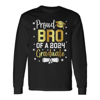Proud Brother Of 2024 Graduate Family Senior Graduation Day Long Sleeve T-Shirt - Seseable