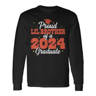 Proud Brother 2024 Senior Family Matching Graduation Long Sleeve T-Shirt - Seseable