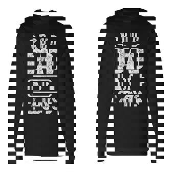 Proud Dad Of 2 Boys Daddy Of Two Sons Long Sleeve T-Shirt | Mazezy