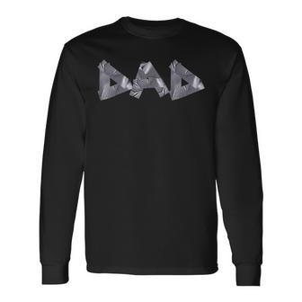 Proud Dad Fathers Day 2024 Dad Tape Style Long Sleeve T-Shirt - Seseable