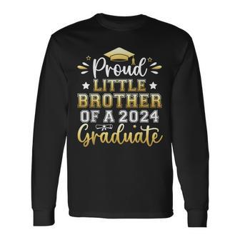 Proud Little Brother Of A 2024 Graduate Senior Graduation Long Sleeve T-Shirt - Seseable