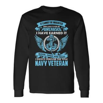 Proud Navy Veteran I Own It Forever Long Sleeve T-Shirt - Monsterry UK
