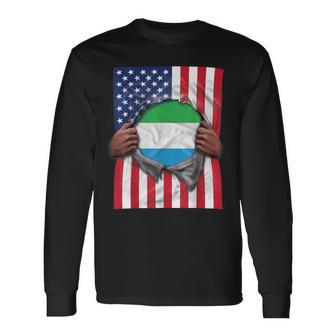 Proud Sierra Leone Roots Long Sleeve T-Shirt - Monsterry