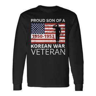 Proud Son Of A Korean War Veteran For Military Long Sleeve T-Shirt - Monsterry