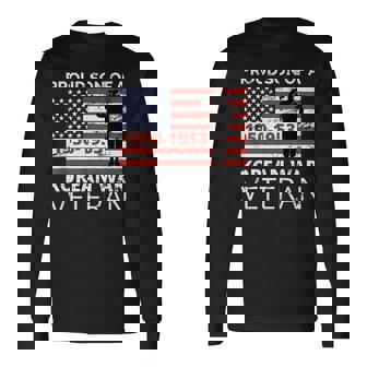Proud Son Of A Korean War Veteran For Military Long Sleeve T-Shirt - Monsterry
