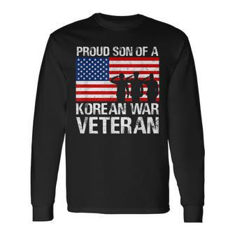 Proud Son Of A Korean War Veteran Military Family Long Sleeve T-Shirt - Monsterry DE