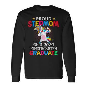 Proud Stepmom Of A 2024 Kindergarten Graduate Unicorn Dab Long Sleeve T-Shirt - Monsterry DE