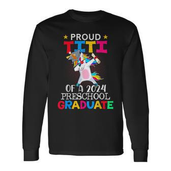 Proud Titi Of A 2024 Preschool Graduate Unicorn Dabbing Long Sleeve T-Shirt - Monsterry