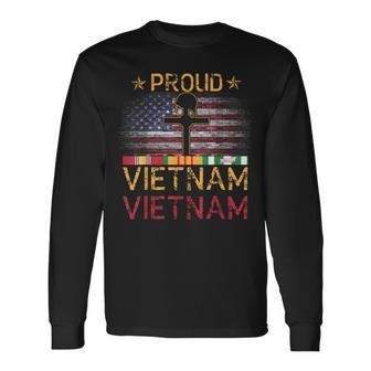 Proud Vietnam Veteran T Vietnam War Vet Long Sleeve T-Shirt - Monsterry