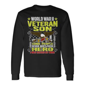 Proud World War 2 Veteran Son Military Ww 2 Veterans Family Long Sleeve T-Shirt - Monsterry DE