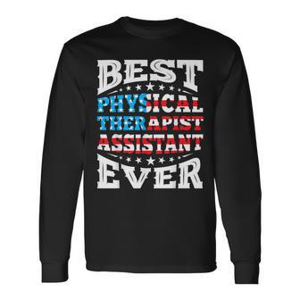 Pta Physical Therapist Assistant 4Th Fourth Of July Usa Flag Long Sleeve T-Shirt - Monsterry UK