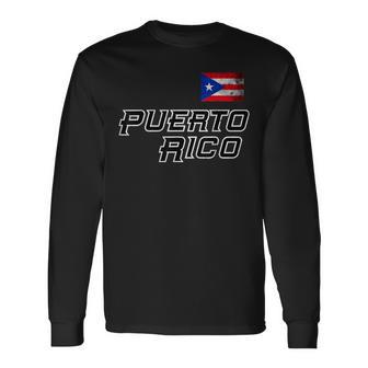 Puerto Rico 2023 Vintage Flag Pride Pr Boricua Puerto Rico Langarmshirts - Seseable