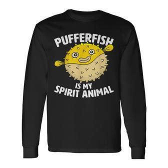 Pufferfish Is My Spirit Animal Puffer Fish Party Long Sleeve T-Shirt - Thegiftio UK