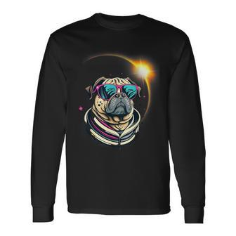 Pug Dog America 2024 Solar Eclipse Totality Accessories Long Sleeve T-Shirt - Seseable