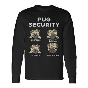 Pug Security Animal Pet Dog Lover Owner Women Long Sleeve T-Shirt - Monsterry