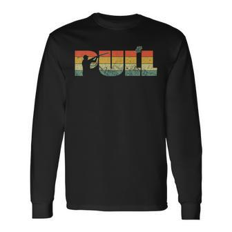 Pull Retro Vintage Clay Trapshooting Clay Hunting Shooting Long Sleeve T-Shirt - Monsterry CA