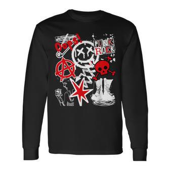 Punk’S Not Dead Black & Red Long Sleeve T-Shirt - Monsterry