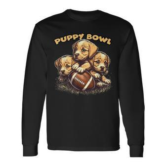 Puppy Bowl Sunday Puppies Puppybowl Dog Fan Long Sleeve T-Shirt - Seseable