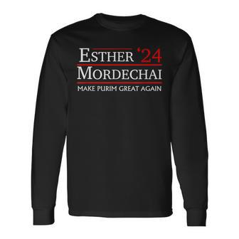 Purim Presidential Election Vote Queen Esther Mordechai 2024 Long Sleeve T-Shirt - Monsterry DE