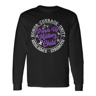 Purple Up Military Child 2024 Honor Courage Unity Dandelion Long Sleeve T-Shirt | Mazezy DE