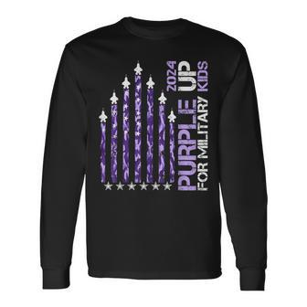 Purple Up Month Of Military Child Usa Ocp Camo Flag 2024 Long Sleeve T-Shirt - Monsterry UK