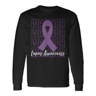 Purple Ribbon Lupus Warrior Lupus Fighter Lupus Awareness Long Sleeve T-Shirt | Mazezy