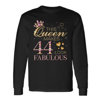 This Queen Makes 44 Look Fabulous 44Th Birthday Queen B-Day Long Sleeve T-Shirt - Monsterry DE