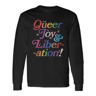 Queer Joy Liberation Bisexual Subtle Lesbian Sapphic Pride Long Sleeve T-Shirt - Monsterry UK