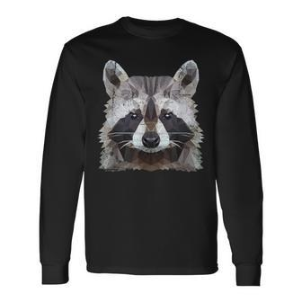 Raccoon Vintage Polygon Raccoon Langarmshirts - Seseable