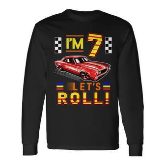 Race Car 7Th Birthday Toddler Boy Racing 7 Years Old Long Sleeve T-Shirt - Monsterry