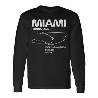 Race Track In Miami Formula Racing Circuits Sport Long Sleeve T-Shirt - Seseable