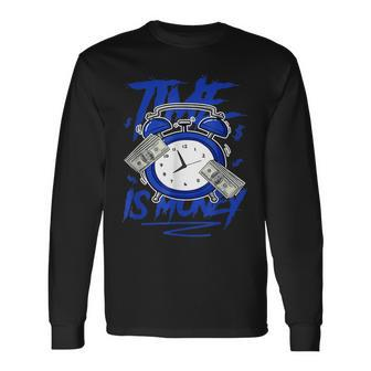 Racer Blue 5S To Match Time Is Money Shoes 5 Racer Blue Long Sleeve T-Shirt - Monsterry AU