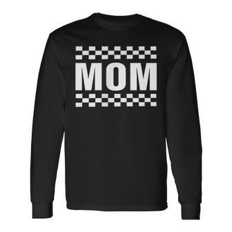 Racing Birthday Party Matching Family Race Car Pit Crew Mom Long Sleeve T-Shirt | Mazezy UK