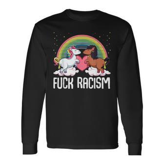 Racism Unicorn Anti Racism Langarmshirts - Seseable