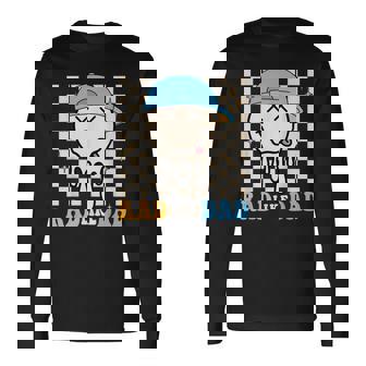 Rad Like Dad Hippie Face Check Dad Son Daughter Father's Day Long Sleeve T-Shirt | Mazezy