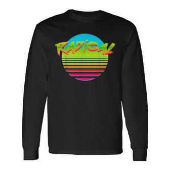 Radical Hot Sun Retro 80S 90S Vintage Outrun Long Sleeve T-Shirt - Monsterry DE