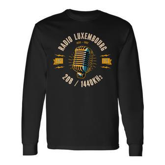 Radio Luxembourg 208 1440Kh2 1933 1992 Retro Long Sleeve T-Shirt - Thegiftio UK