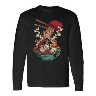 Ramen Noodles Dragon Anime Japanese Kawaii Long Sleeve T-Shirt - Monsterry DE