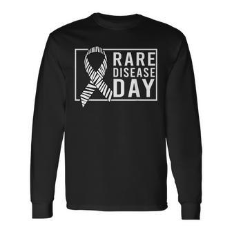 Rare Disease Day Rare Disease Awareness 2024 Zebra Ribbon Long Sleeve T-Shirt - Seseable