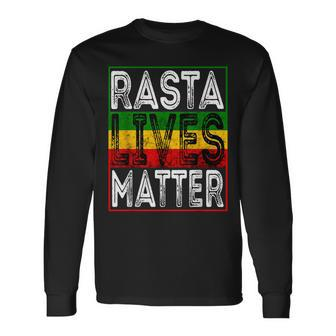Rasta Lives Matter Reggae Music Rastafari Lover Dreadlock Long Sleeve T-Shirt - Monsterry