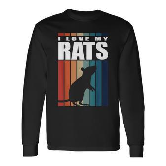 Rats Vintage Stripes Sweet Saying For Rat Holder Langarmshirts - Seseable