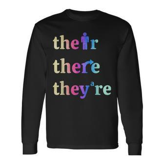 There Their They're English Grammar Teacher Long Sleeve T-Shirt - Monsterry