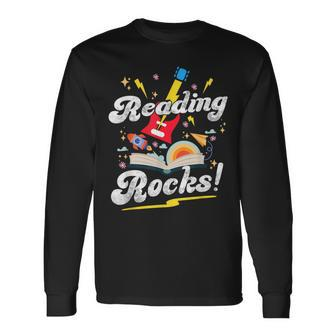 Reading Rocks Quotes For National Reading Month 2024 Long Sleeve T-Shirt | Mazezy CA